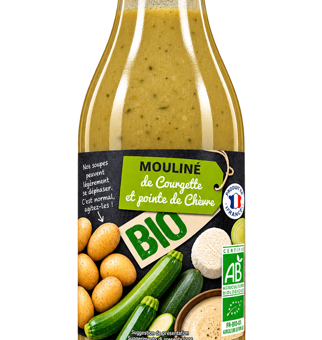 Mouliné de Courgettes et pointe de Chèvre Bio